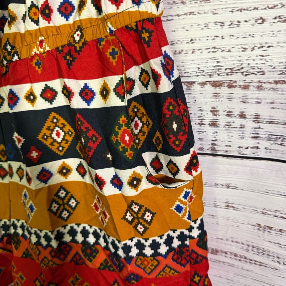 Speed Control Multicolor Geometric Print Romper - Picture 5 of 8